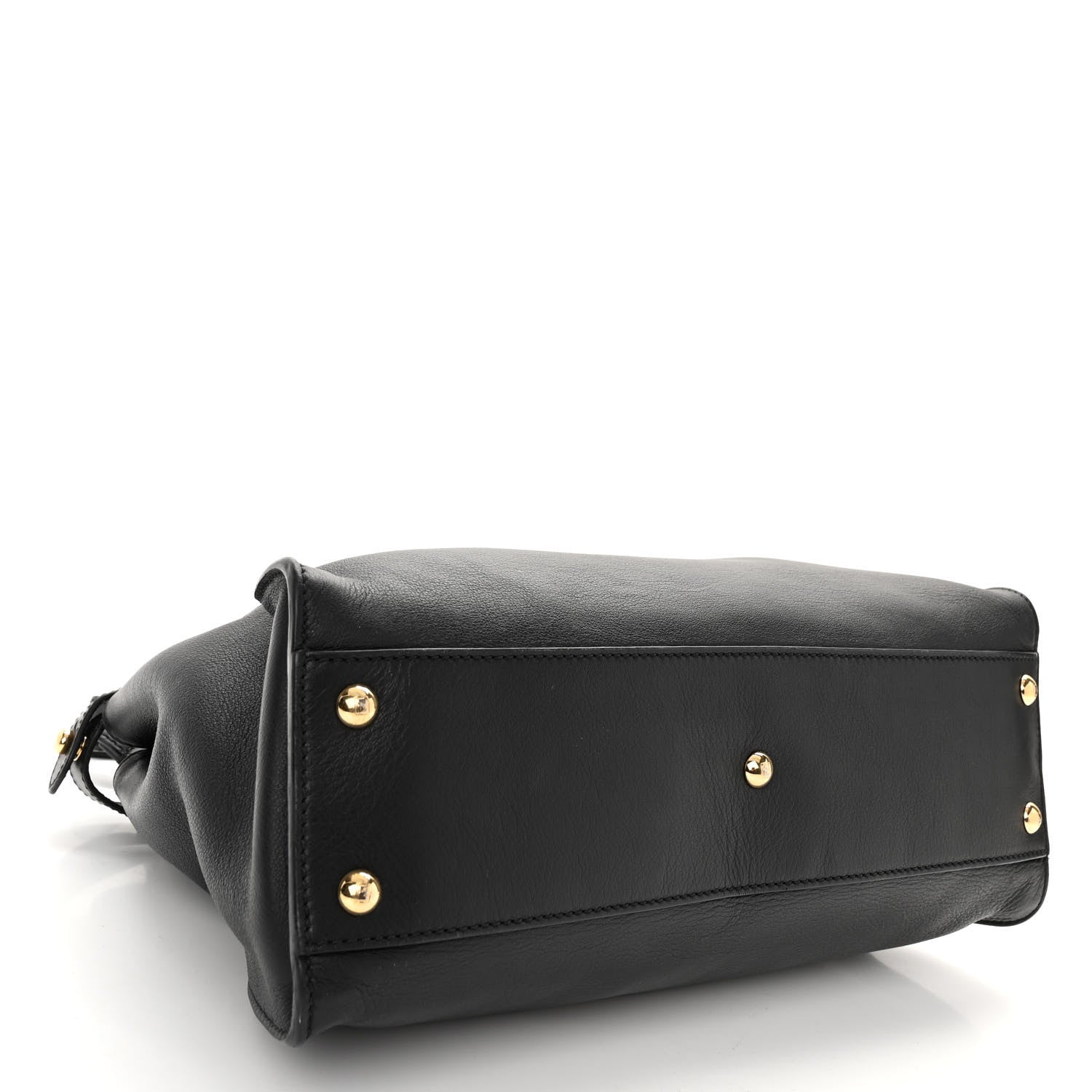 Fendi Vitello Seta Shiny Nappa Medium Peekaboo Iconic Satchel Black 4 of 10