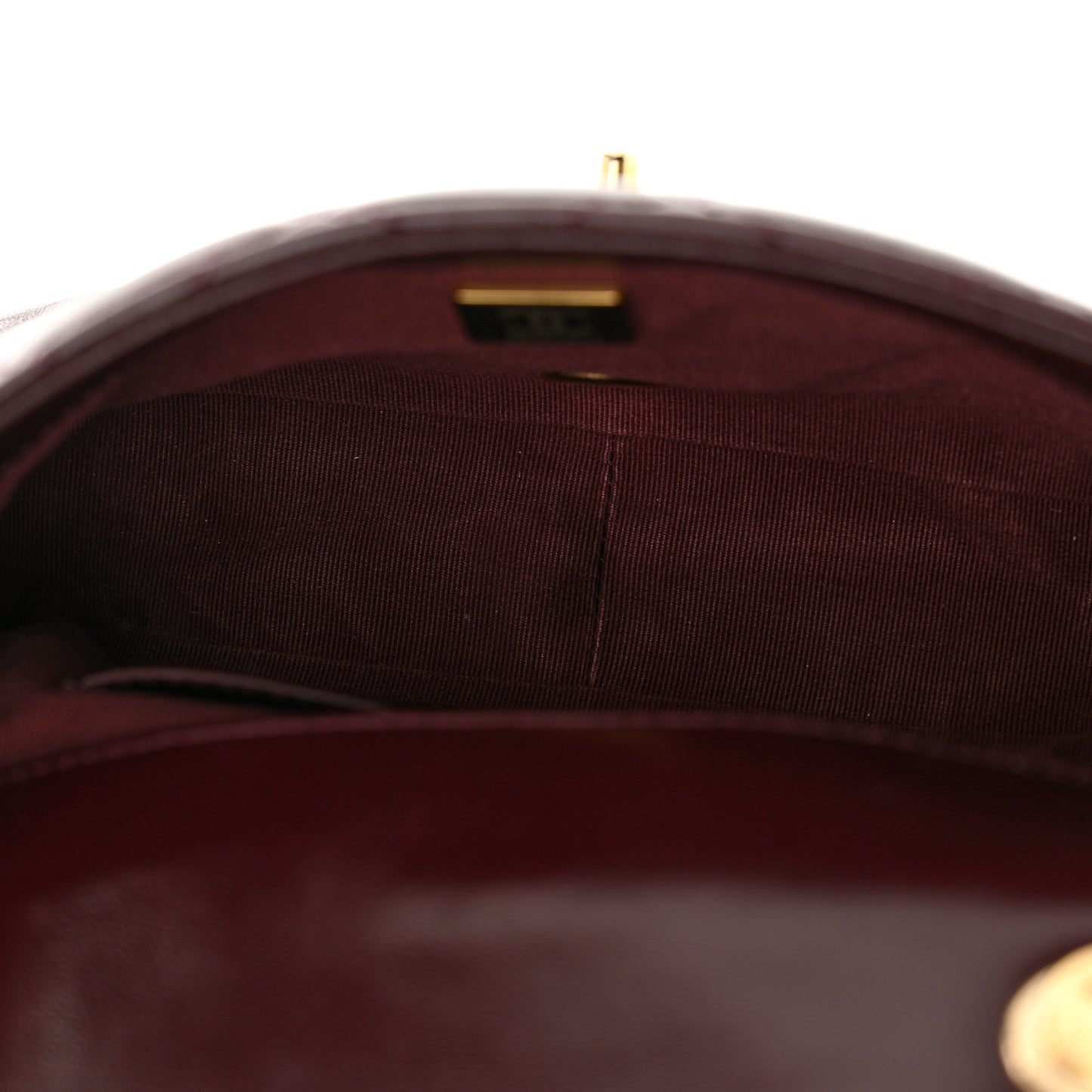 Shiny Lambskin Quilted Twist CC Square Flap Burgundy