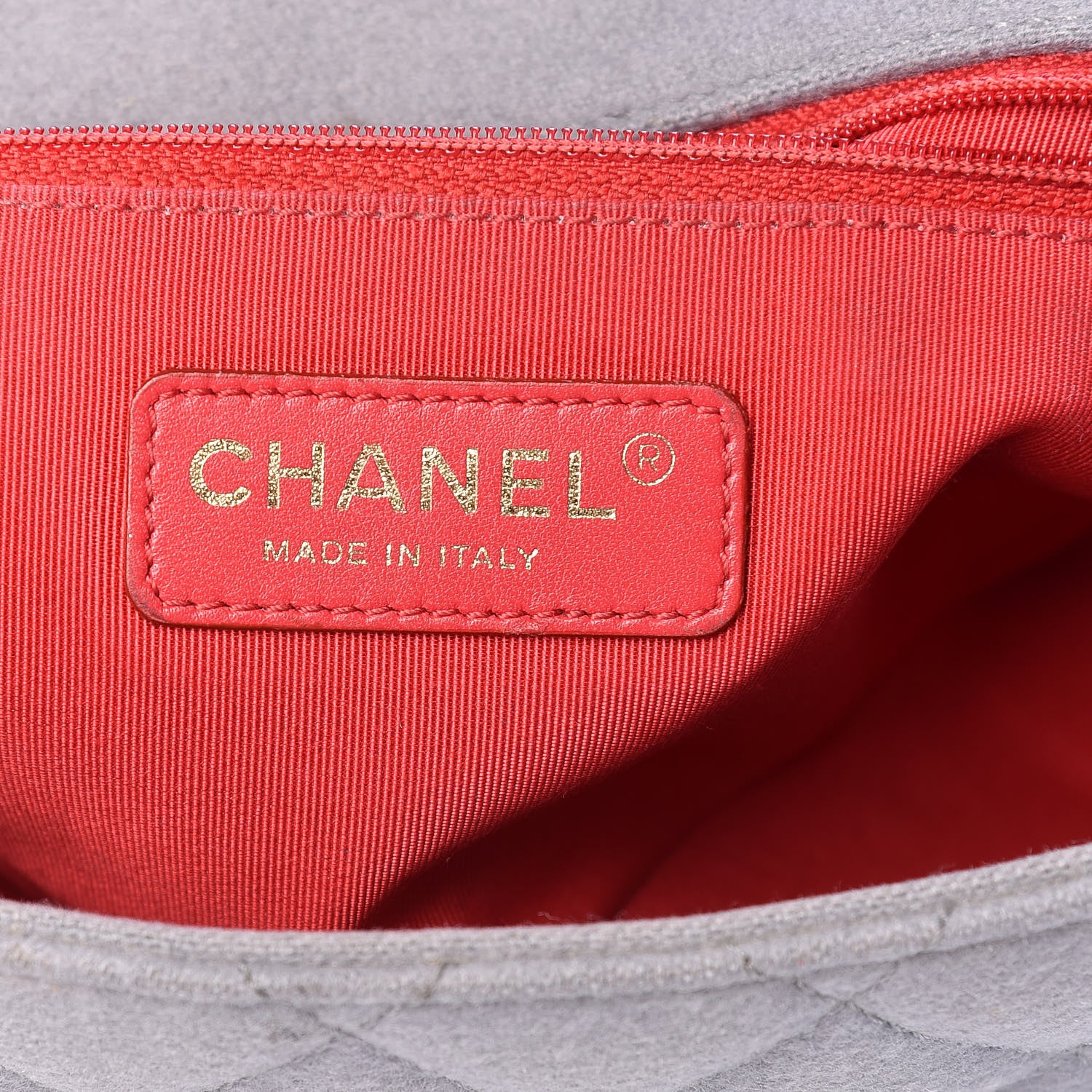 Chanel Wool Felt Grosgrain Quilted Medium CC Eyelet Flap Grey 8 of 10