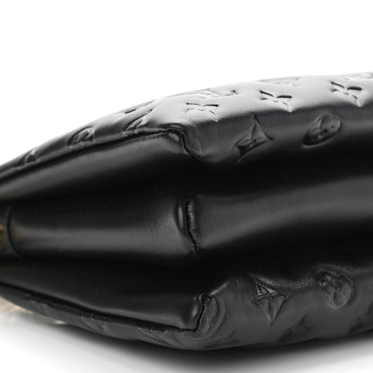 Louis Vuitton Lambskin Embossed Monogram Coussin PM Black 8 of 9