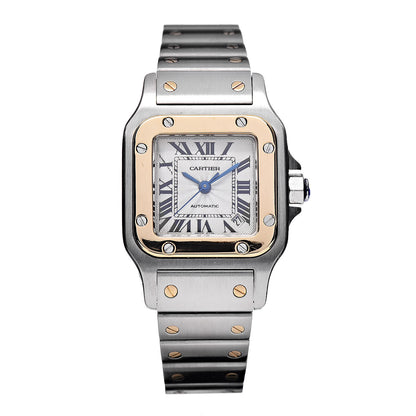 Cartier Stainless Steel 18K Yellow Gold 24mm Santos De Cartier Galbee Automatic Watch 1 of 9