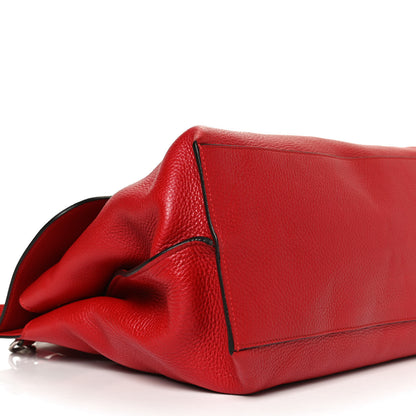 Gucci Pebbled Calfskin Large Bamboo Daily Top Handle Bag Red 10 of 13