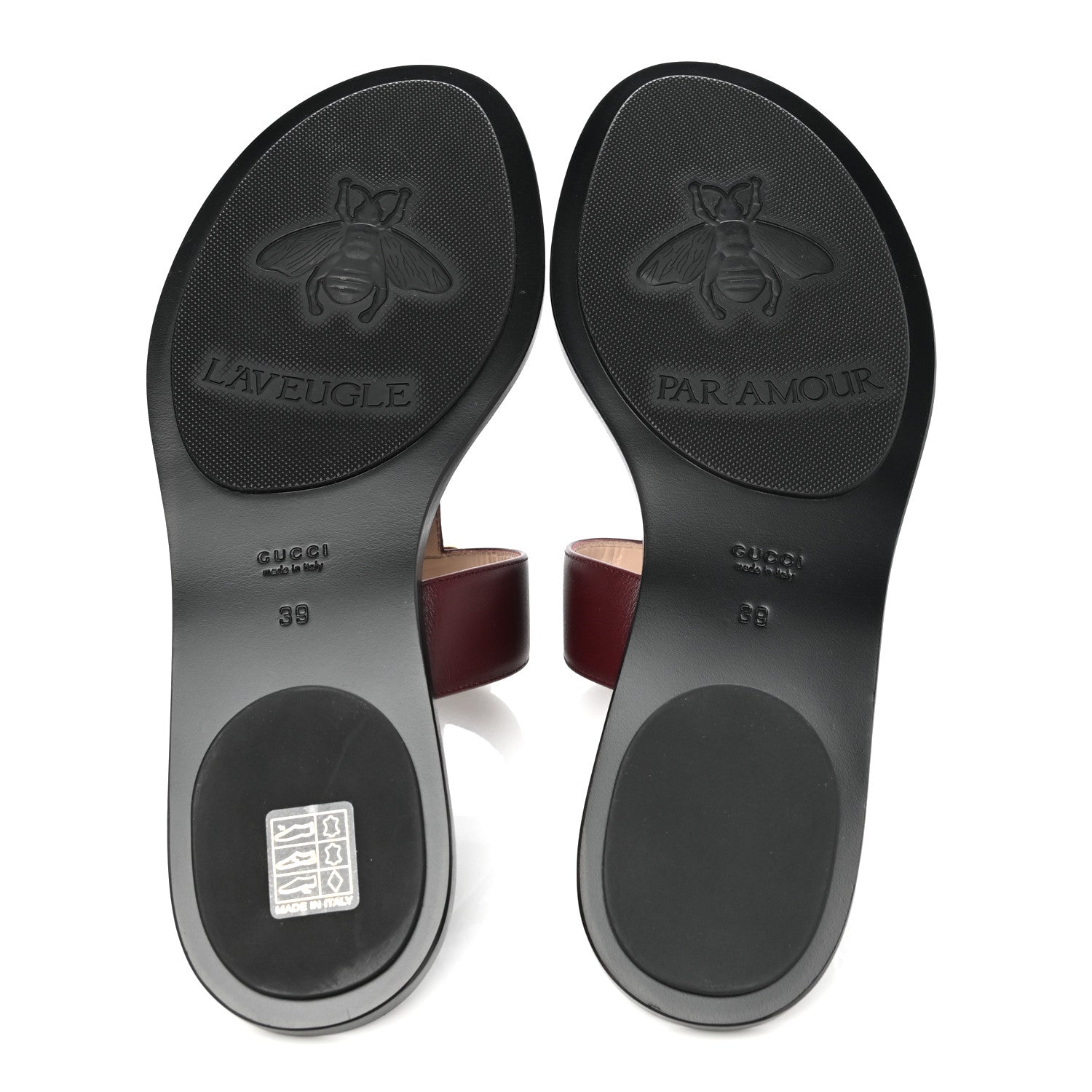 Gucci Calfskin GG Marmont Thong Sandals 39 Vintage Bordeaux 5 of 6