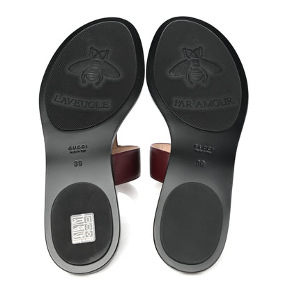 Gucci Calfskin GG Marmont Thong Sandals 39 Vintage Bordeaux 5 of 6