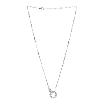 Cartier 18K White Gold Diamond Interlocking LOVE Paved Necklace 3 of 6