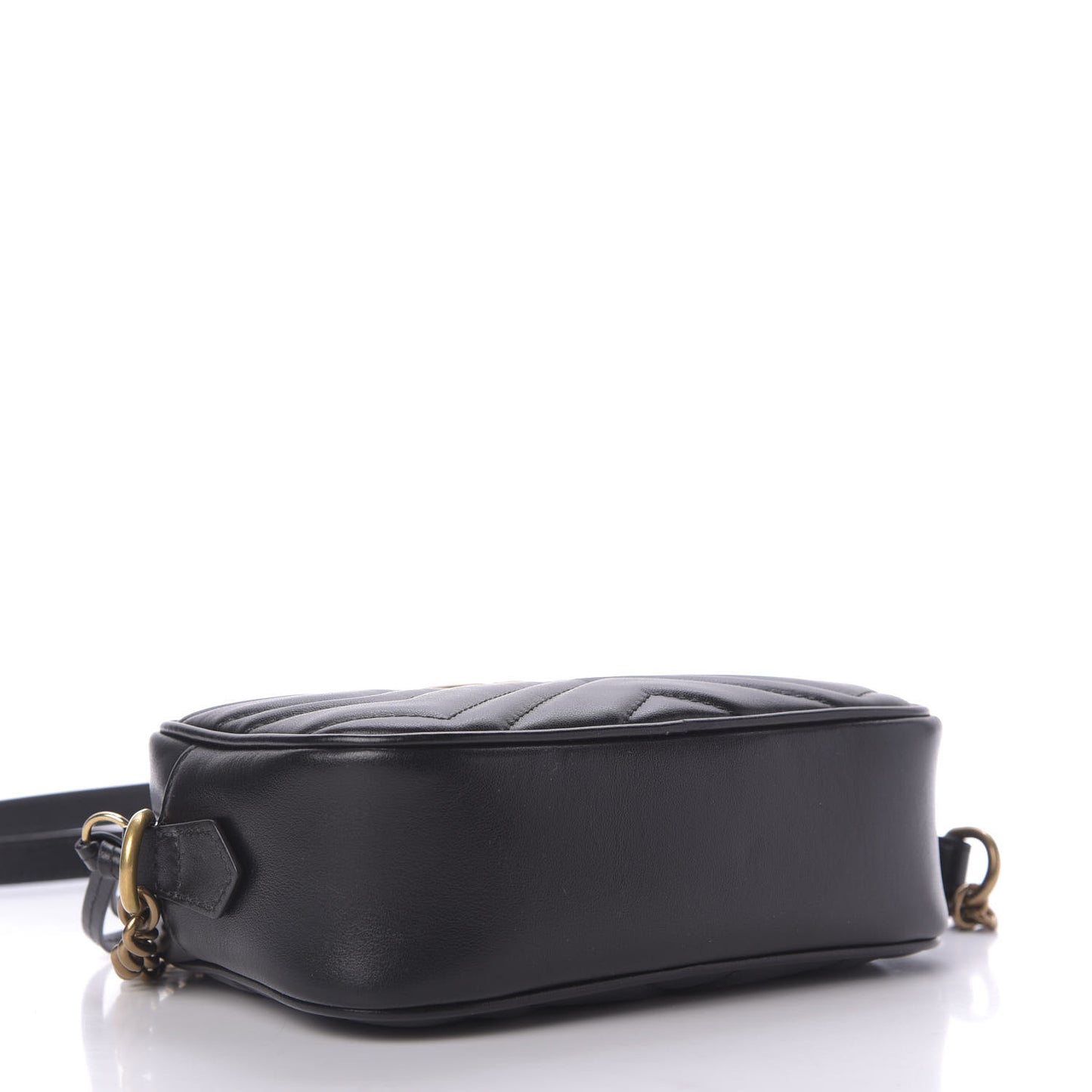 Calfskin Matelasse Mini GG Marmont Chain Shoulder Bag Black