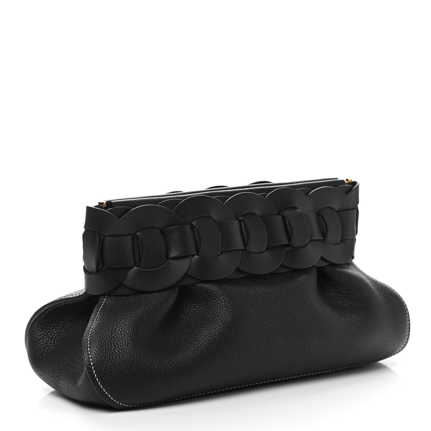 Grained Calfskin Darryl Clutch Black