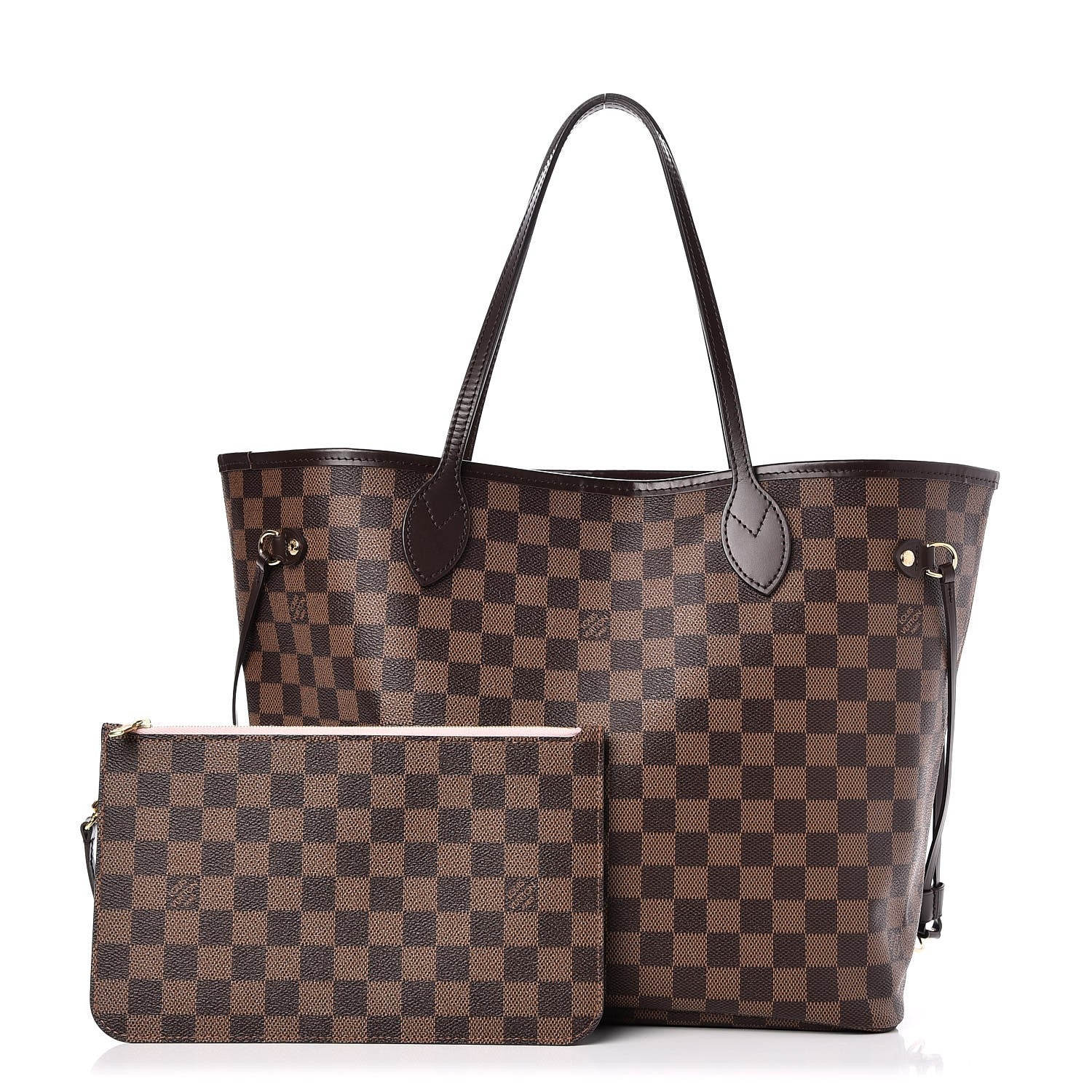 Louis Vuitton Damier Ebene Neo Neverfull MM Rose Ballerine 1 of 8