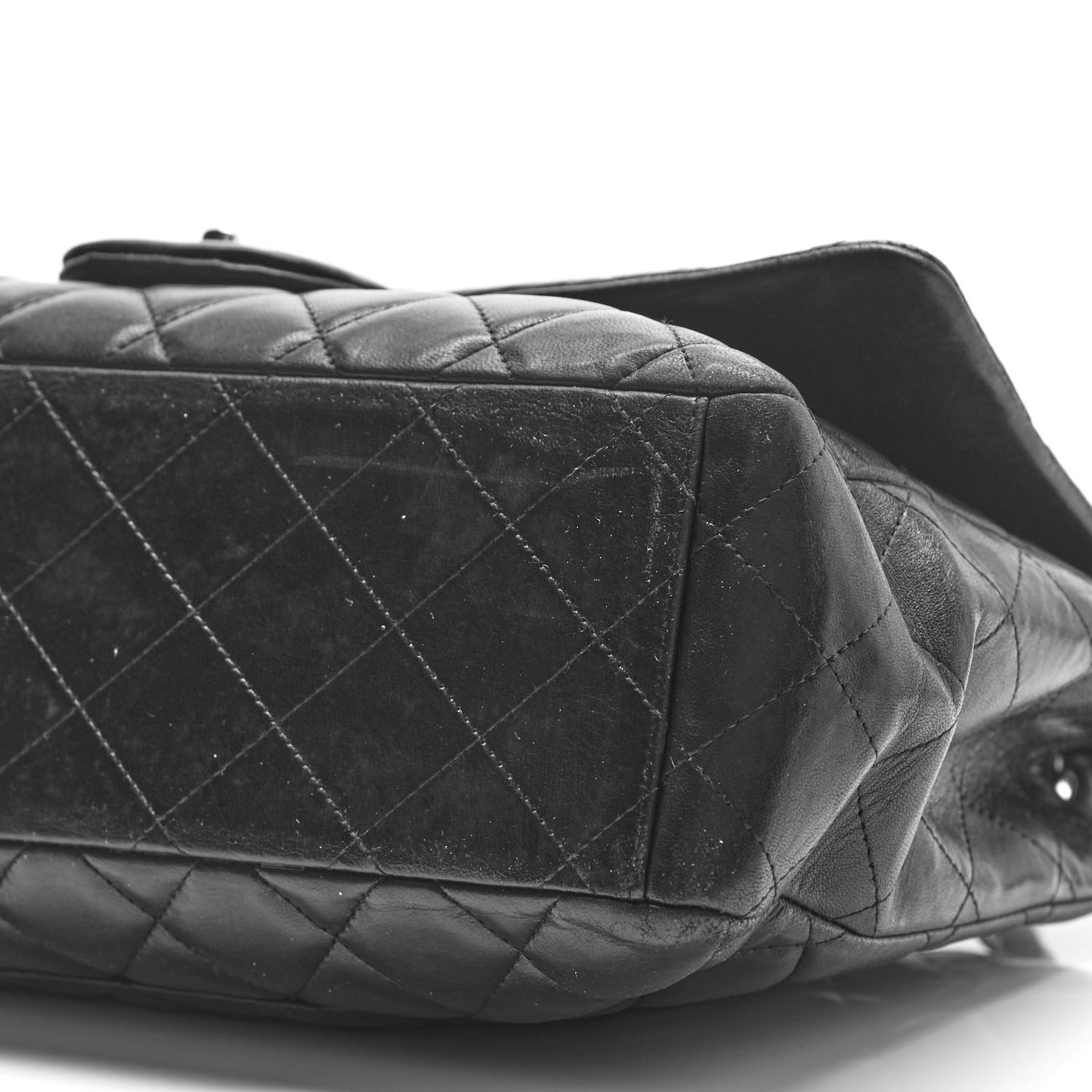 Lambskin Quilted Maxi Single Flap Black