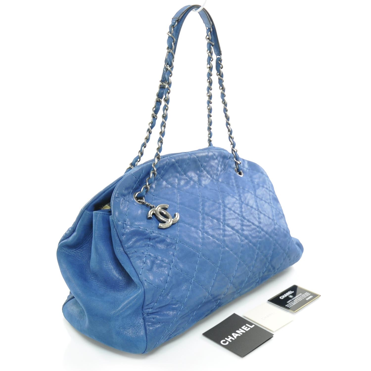 Chanel Calfskin Large Just Mademoiselle Blue 3 of 21
