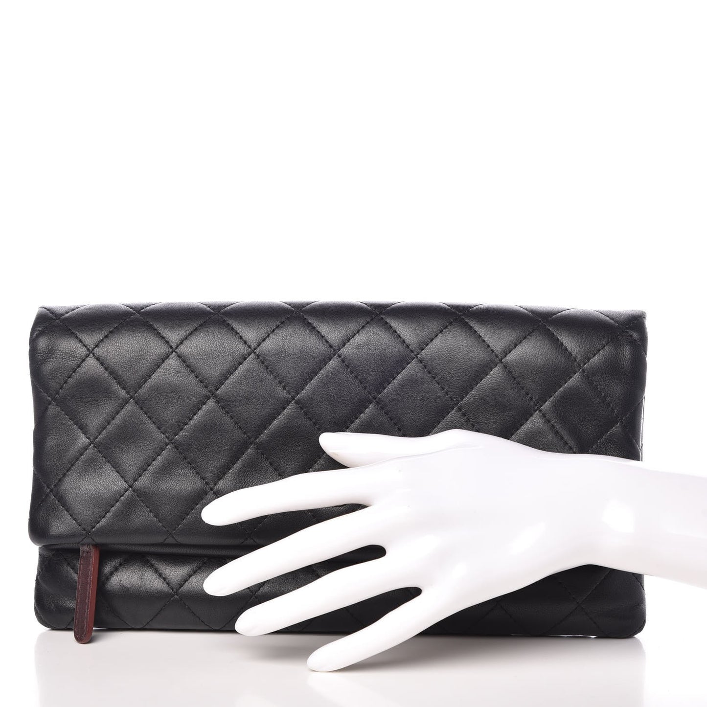 Lambskin Quilted CC Beauty Clutch Black