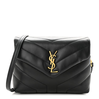 Saint Laurent Calfskin Y Quilted Monogram Toy Loulou Crossbody Bag Black 1 of 11