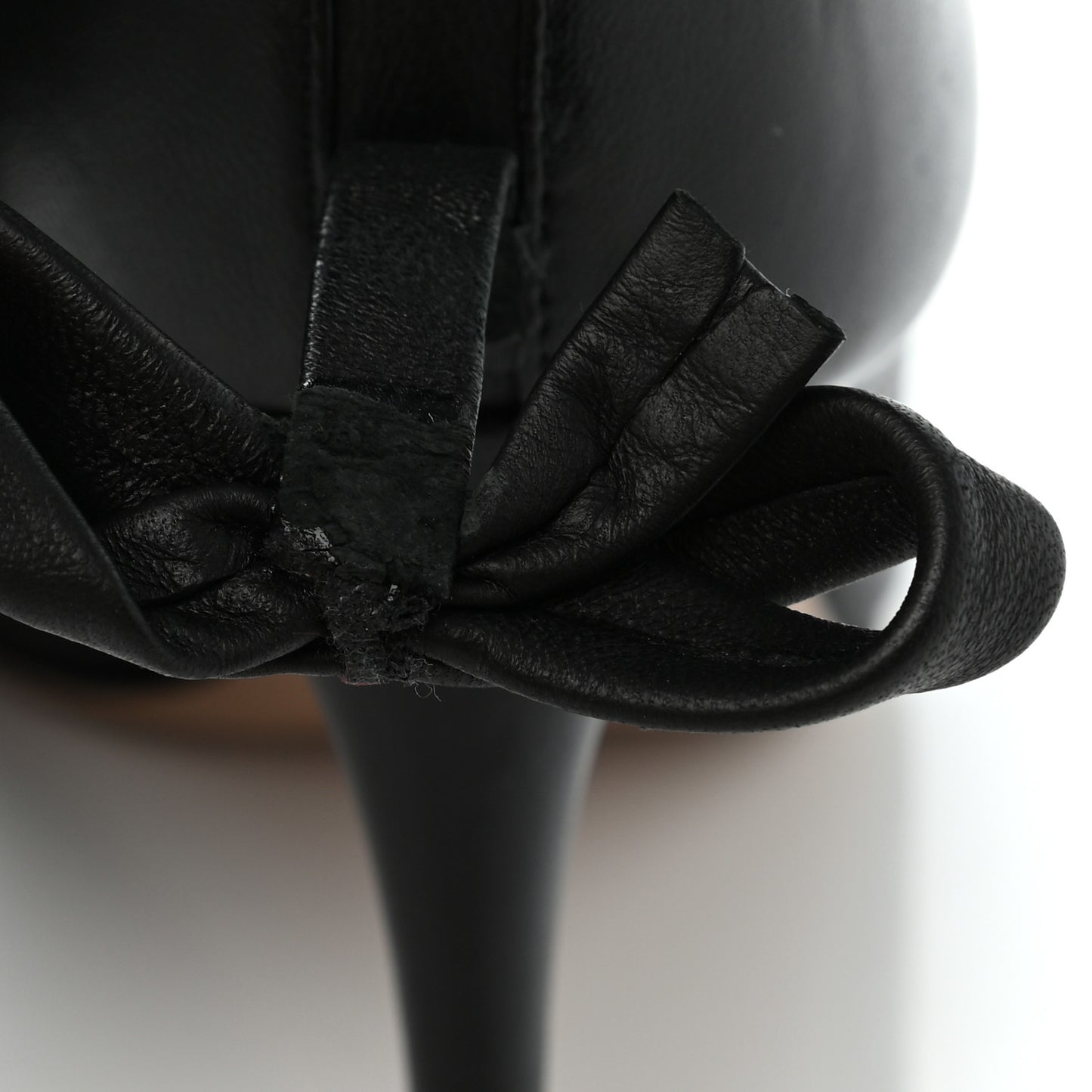 Calfskin Bow Back Ankle Boots 40 Black