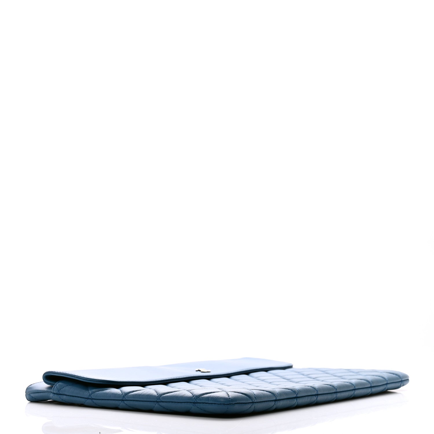 Chanel Lambskin Quilted Large Flap Cosmetic Case Blue 3 of 11