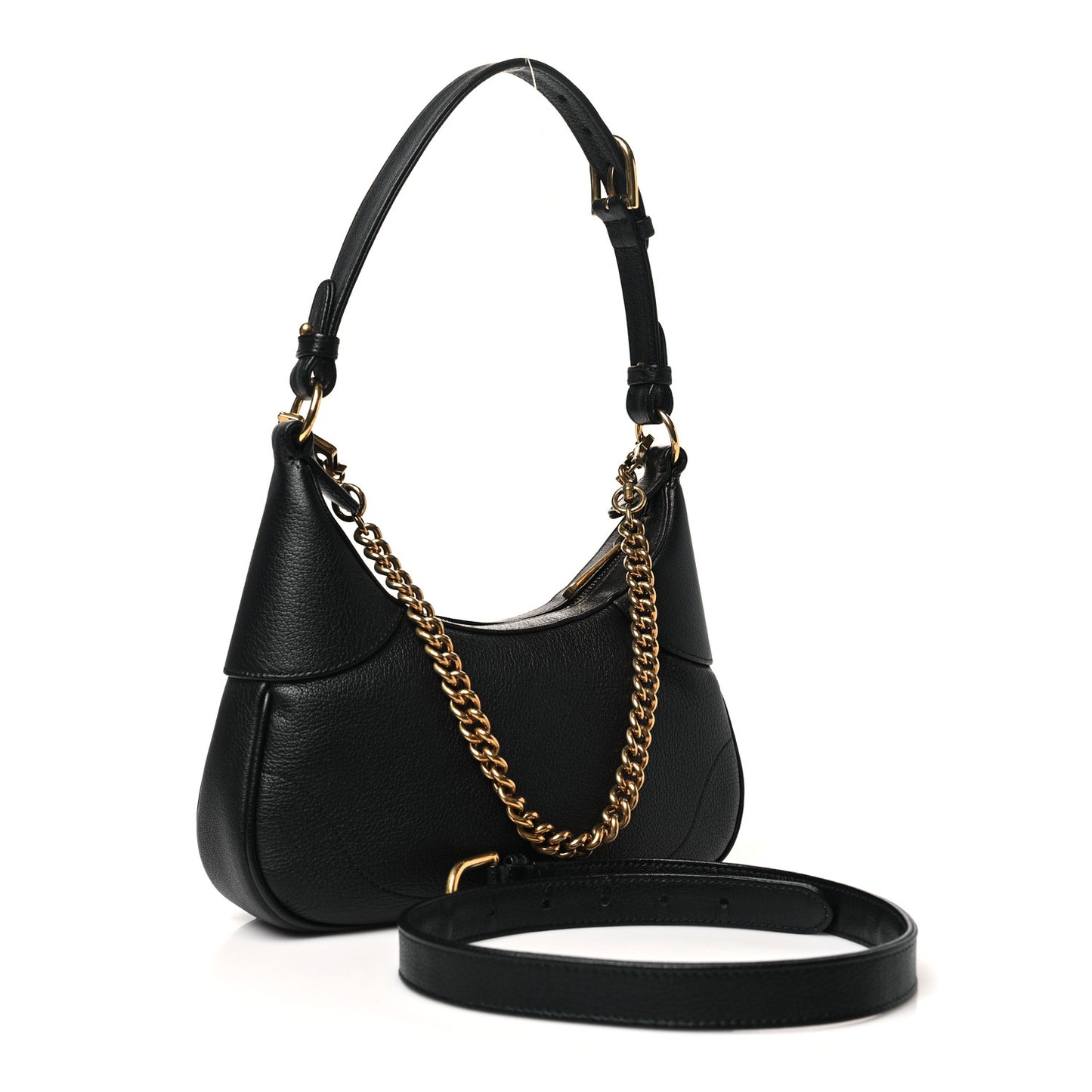 Goatskin Small Aphrodite Shoulder Bag Black