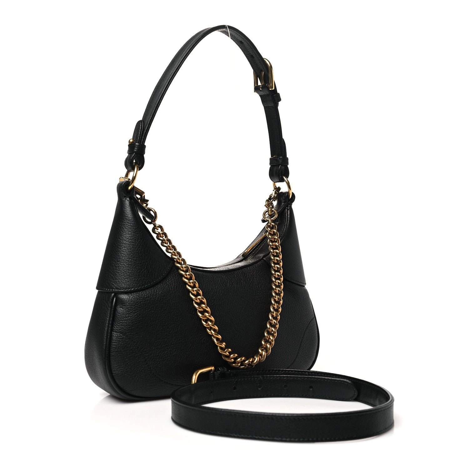 Gucci Goatskin Small Aphrodite Shoulder Bag Black 2 of 11