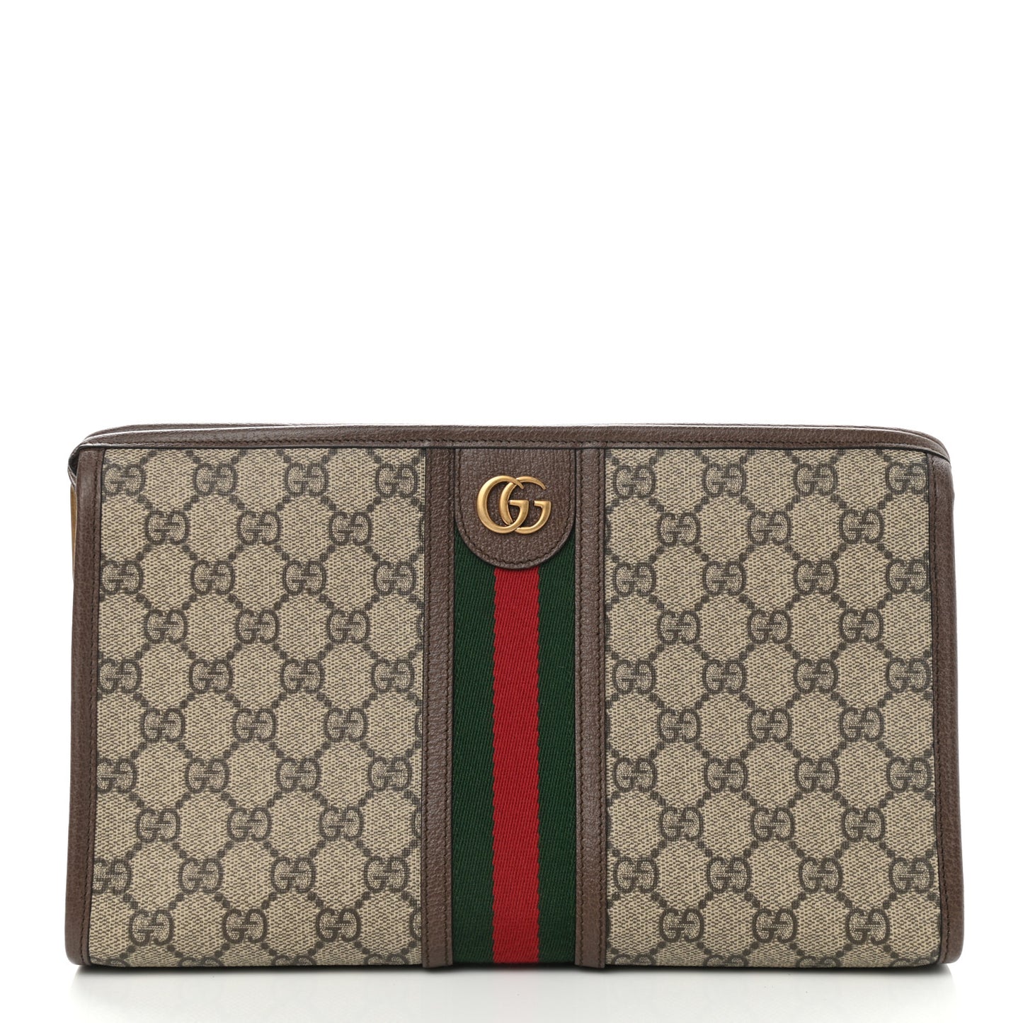 GG Supreme Monogram Web Ophidia GG Toiletry Case Beige New Acero
