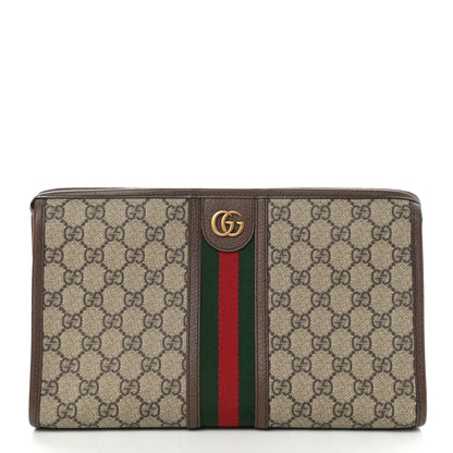 Gucci GG Supreme Monogram Web Ophidia GG Toiletry Case Beige New Acero 1 of 7