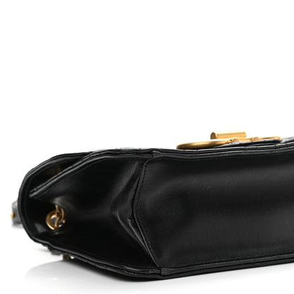 Salvatore Ferragamo Calfskin Quilted Gancini Flap Bag Black 9 of 10