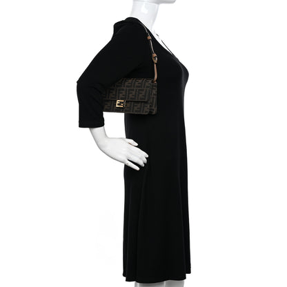 Fendi Fabric Jacquard FF 1974 Wallet On Chain Tobacco Moro 2 of 10