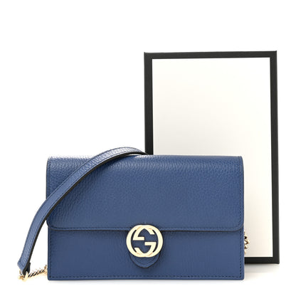Gucci Dollar Calfskin Interlocking G Chain Wallet Caspian 11 of 11