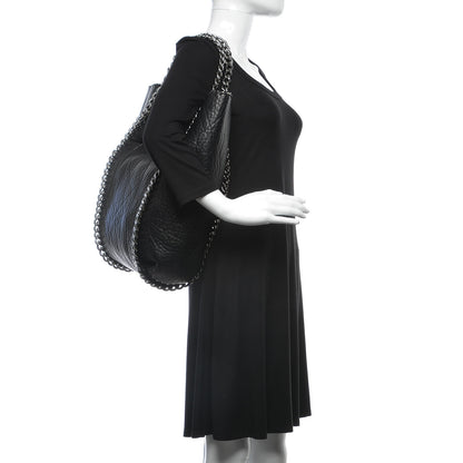 Stella McCartney Shaggy Deer Shearling Chain Falabella Tote Black 2 of 6