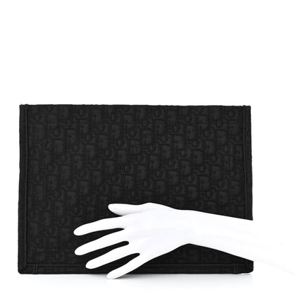 Christian Dior Canvas Satin Embroidered Book Tote Insert Black 2 of 10