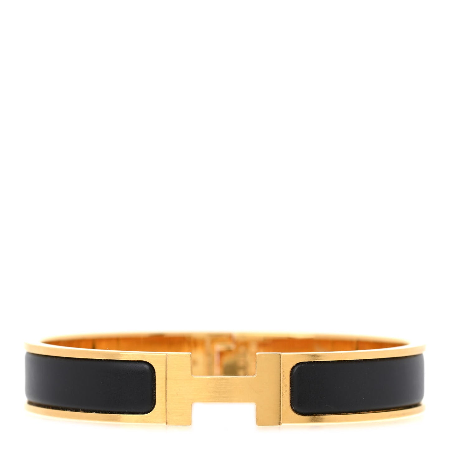 Matte Enamel Narrow Clic Clac HH Bracelet GM Black