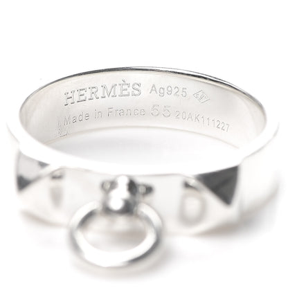 Hermes Sterling Silver PM Collier De Chien Ring 55 7.25 4 of 5