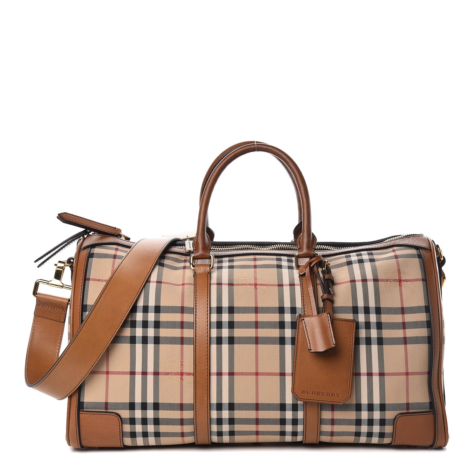 Burberry Horseferry Check Large Alchester Bowling Bag Tan 1 of 14