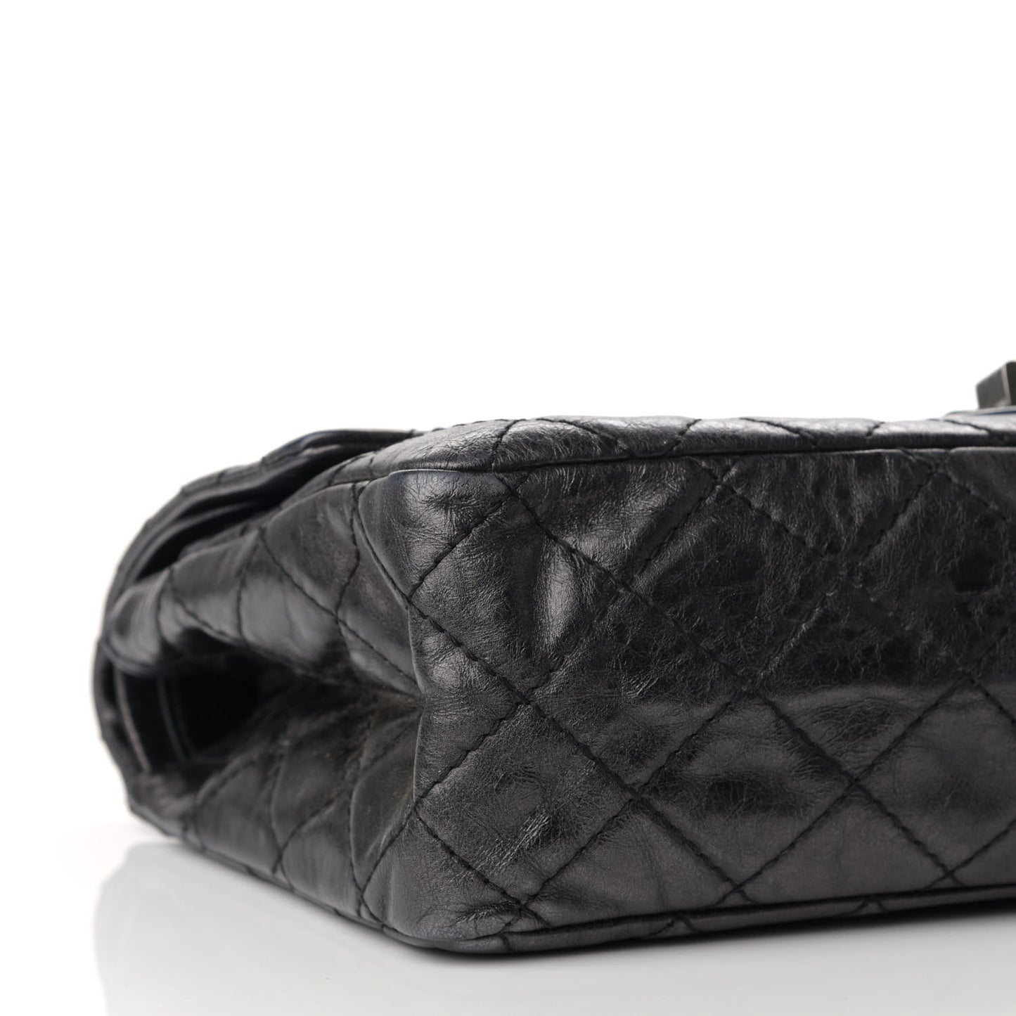 Metallic Aged Calfskin Quilted 2.55 Reissue 226 Flap Dark Silver