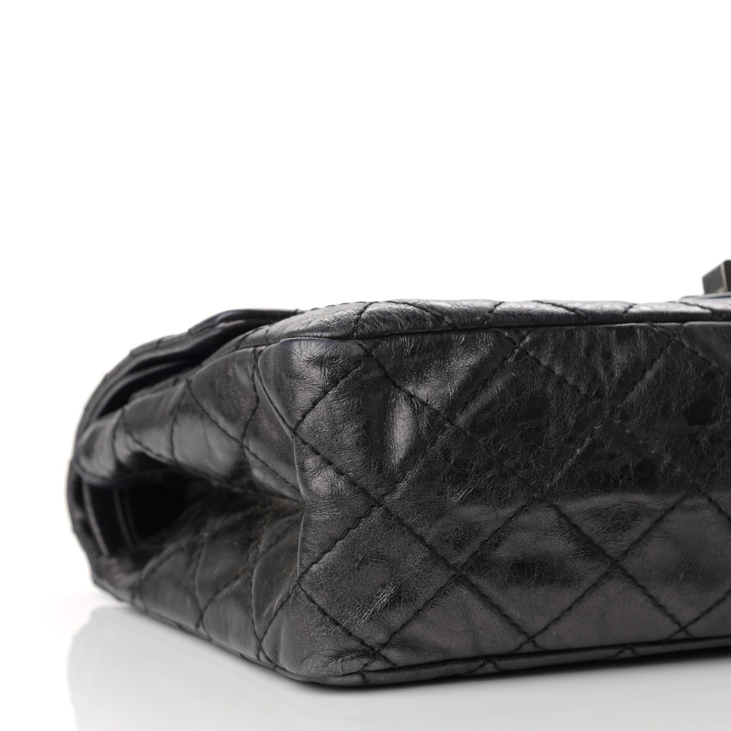 Chanel Metallic Aged Calfskin Quilted 2.55 Reissue 226 Flap Dark Silver 9 of 11