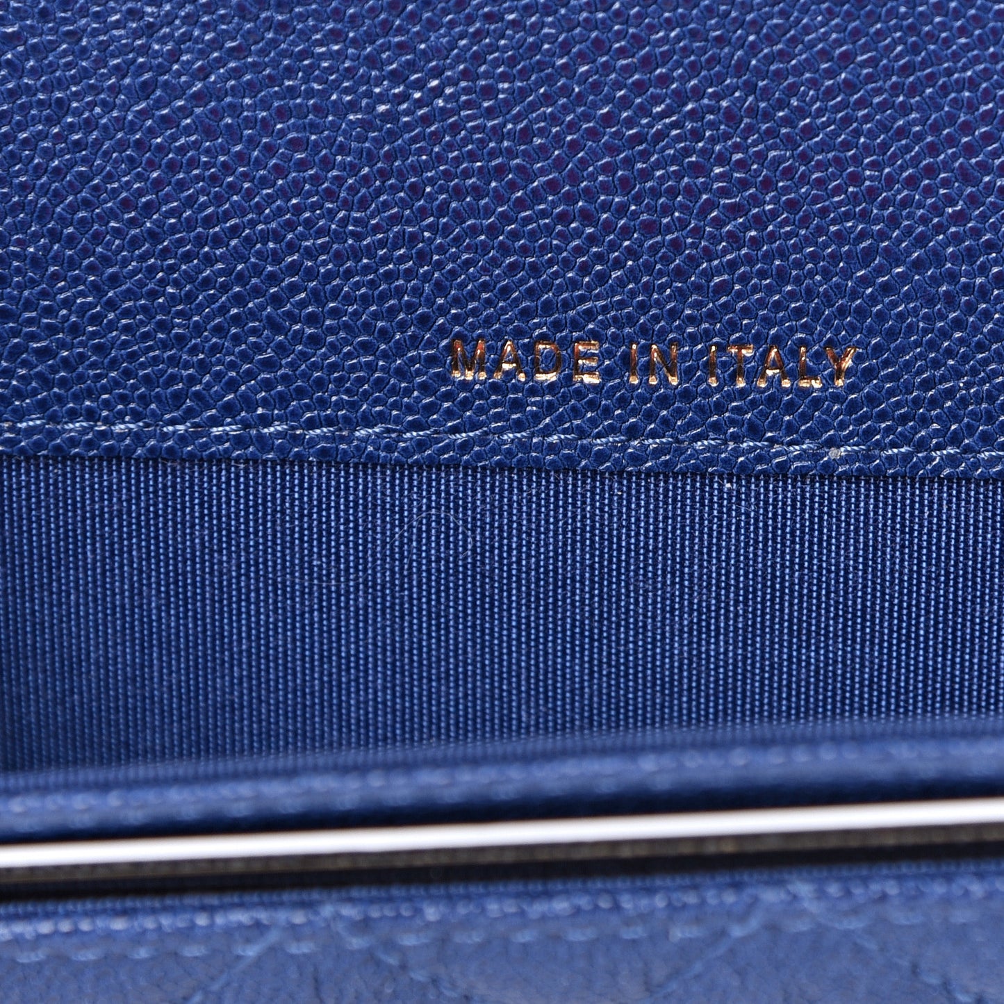 Iridescent Caviar Quilted Boy Card Holder Wallet Dark Blue