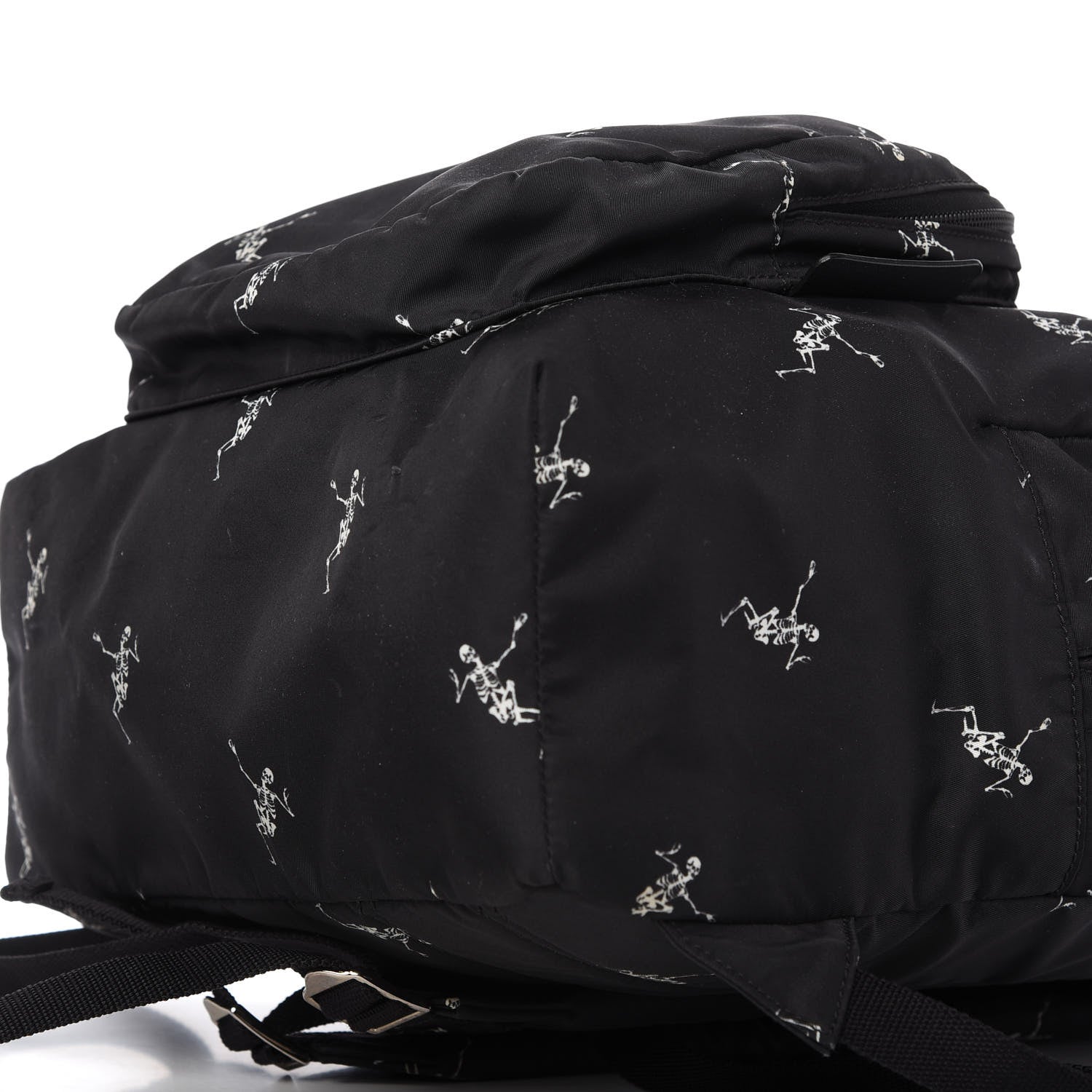 Alexander McQueen Nylon Dancing Skeleton Backpack Black White 7 of 11
