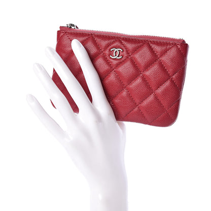 Chanel Caviar Quilted Small Cosmetic Case Dark Pink 2 of 8