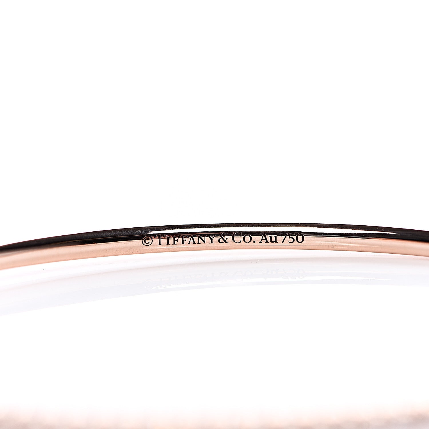 Tiffany 18K Rose Gold Diamond Metro Hinged Bangle Bracelet 4 of 5