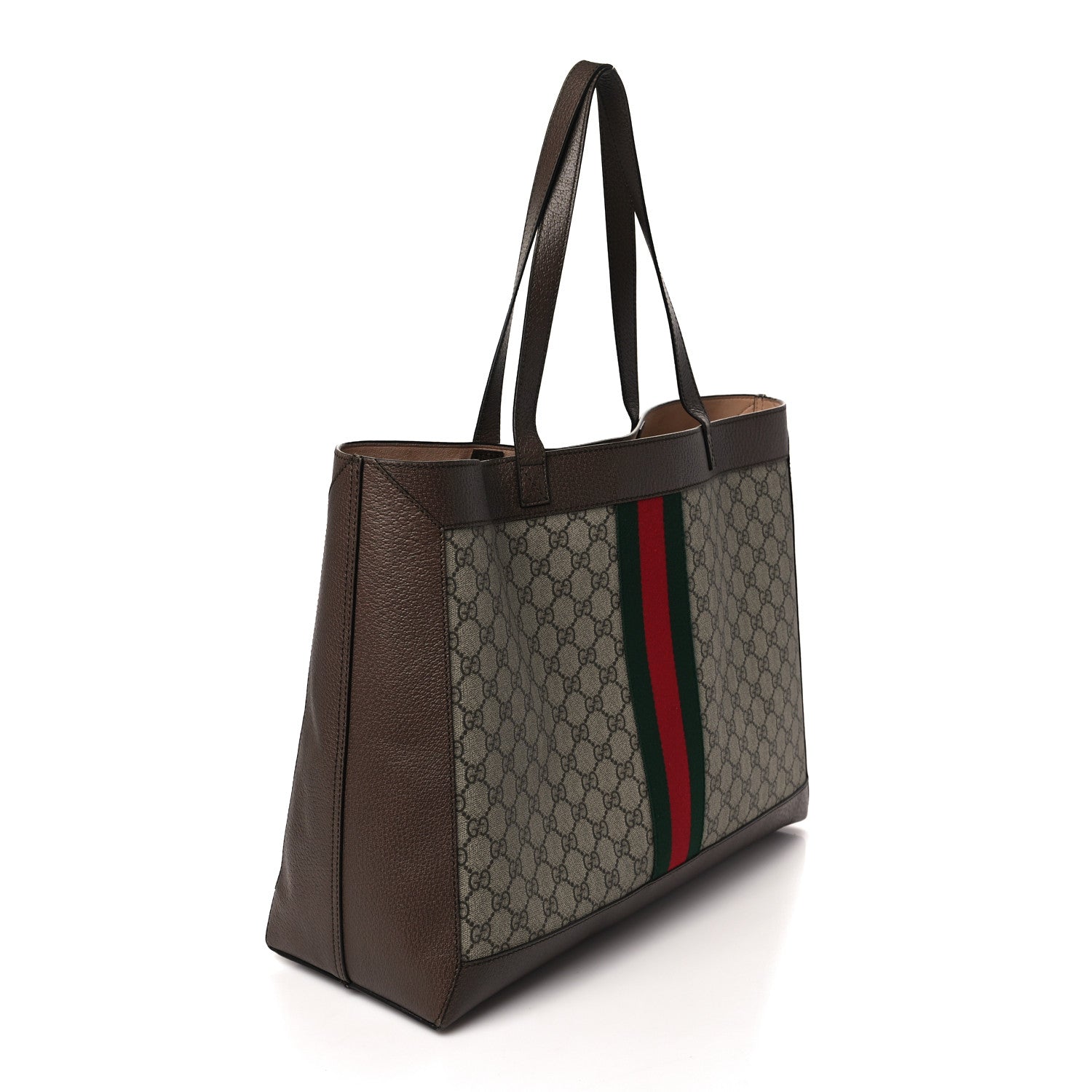 Gucci GG Supreme Monogram Web Ophidia Tote Brown 3 of 11