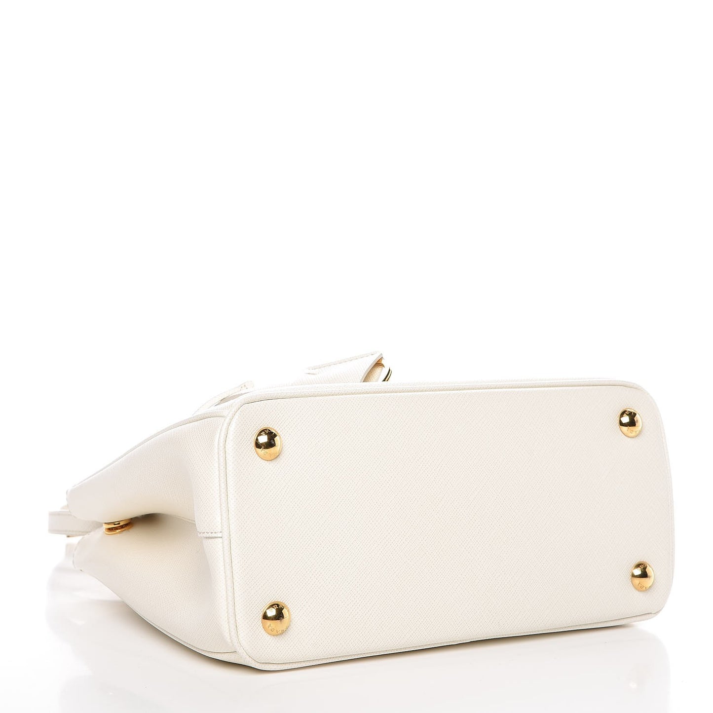 Saffiano Lux Small Galleria Double Zip Tote White