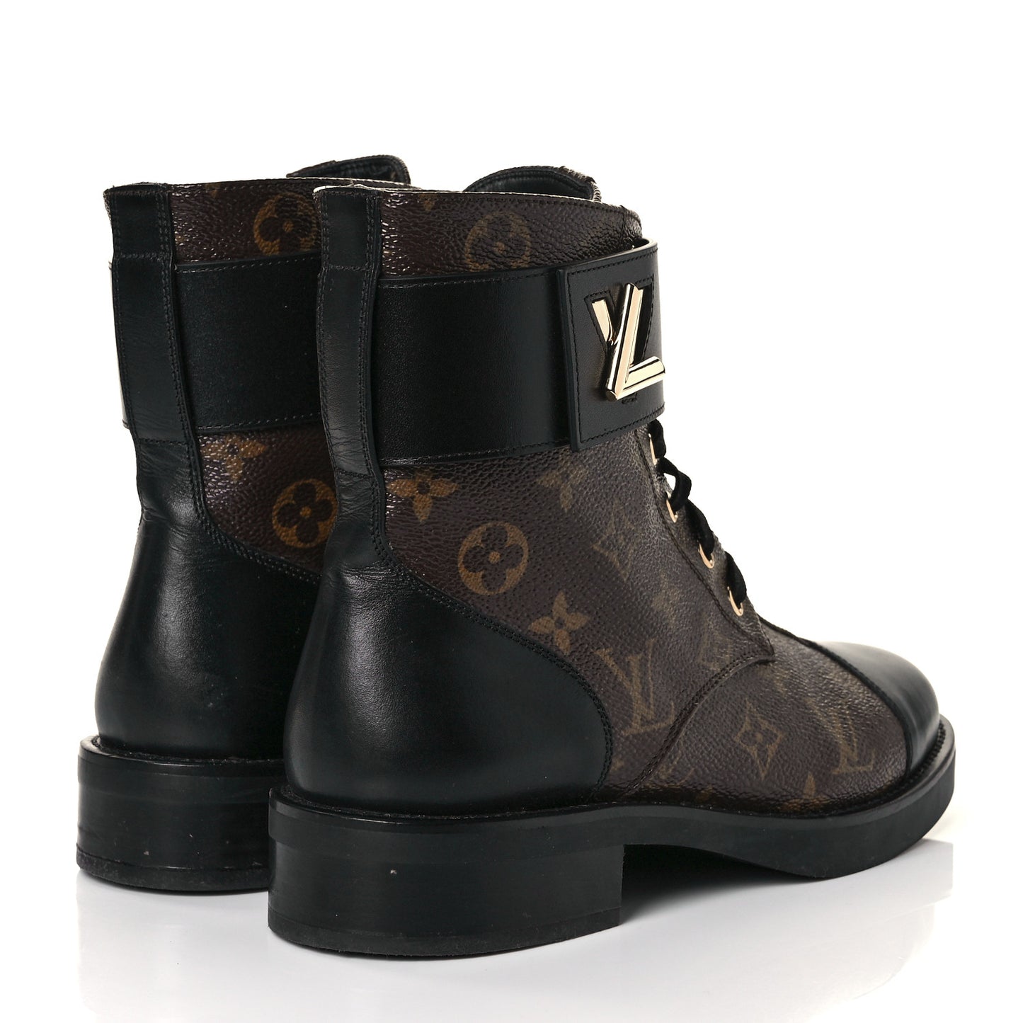 Calfskin Monogram Wonderland Flat Ranger Boots 39 Black