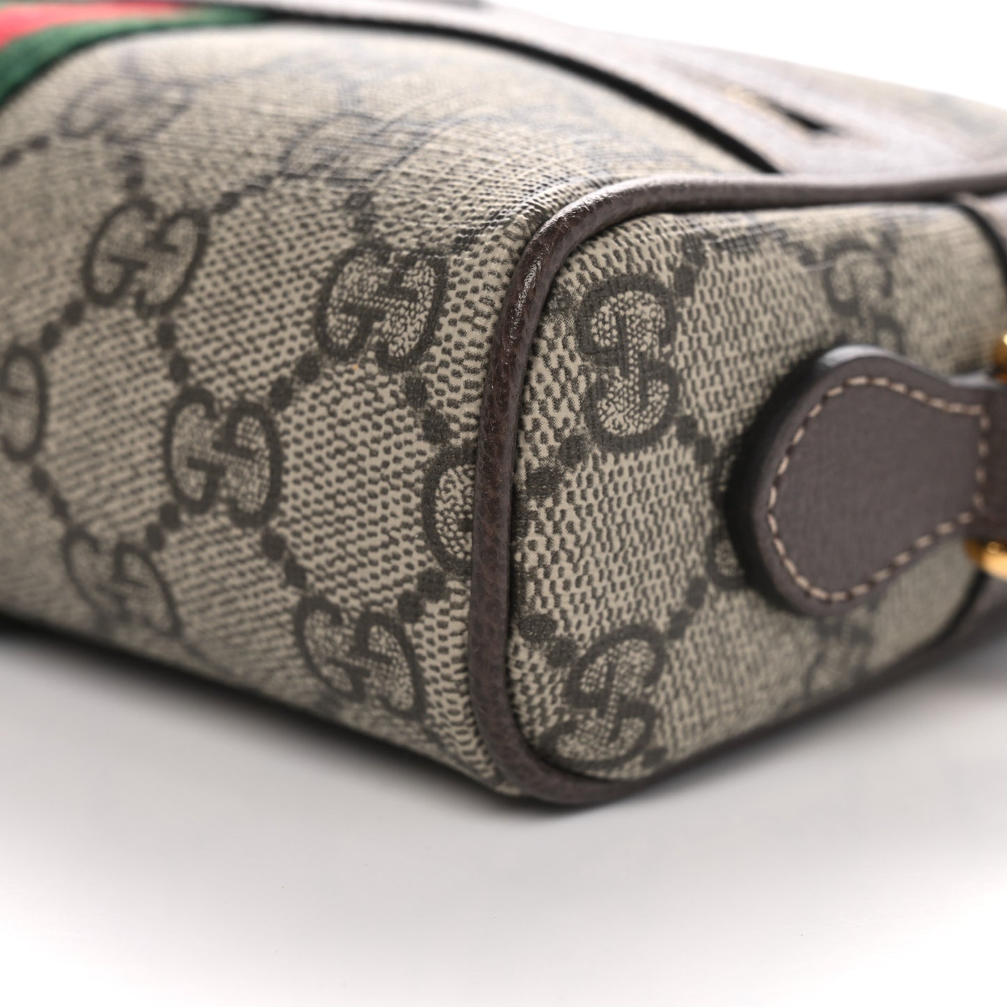 GG Supreme Monogram Web Mini Ophidia Shoulder Bag Brown