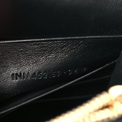 Saint Laurent Calfskin Crocodile Embossed Kate Monogram Tassel Chain Wallet Black 7 of 10