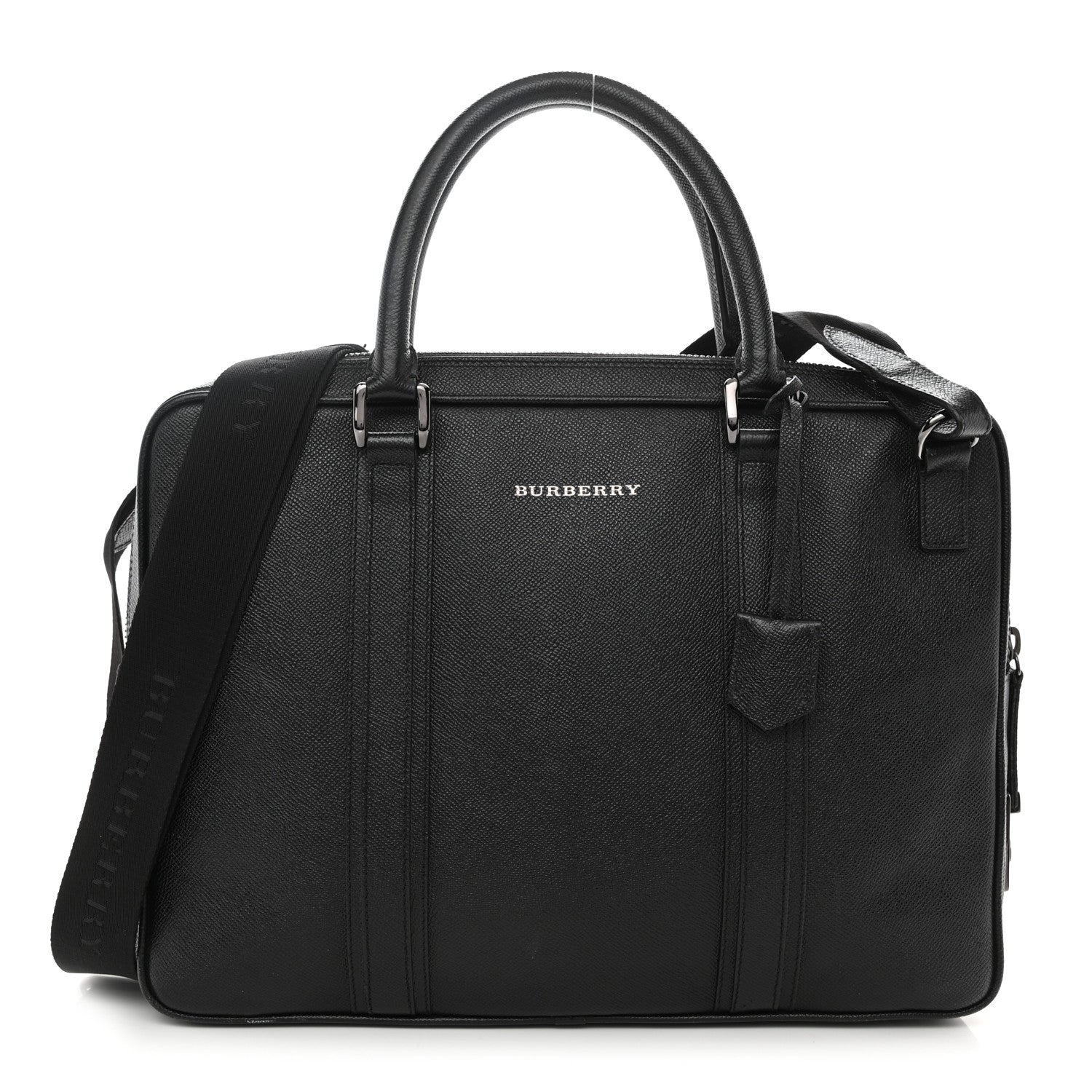 Burberry Textured Calfskin Briefcase Black 1 of 11