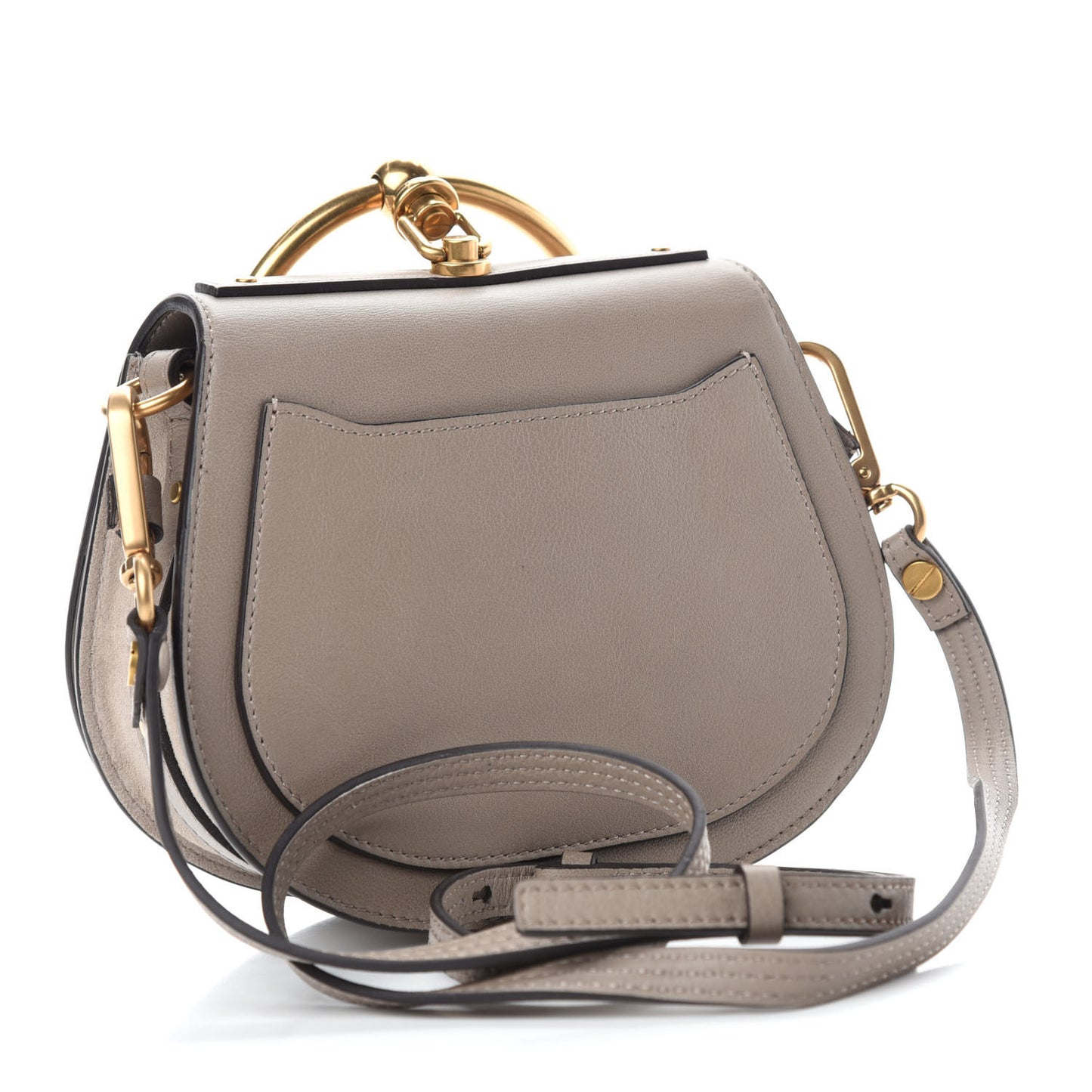 Calfskin Suede Small Nile Bracelet Bag Motty Grey