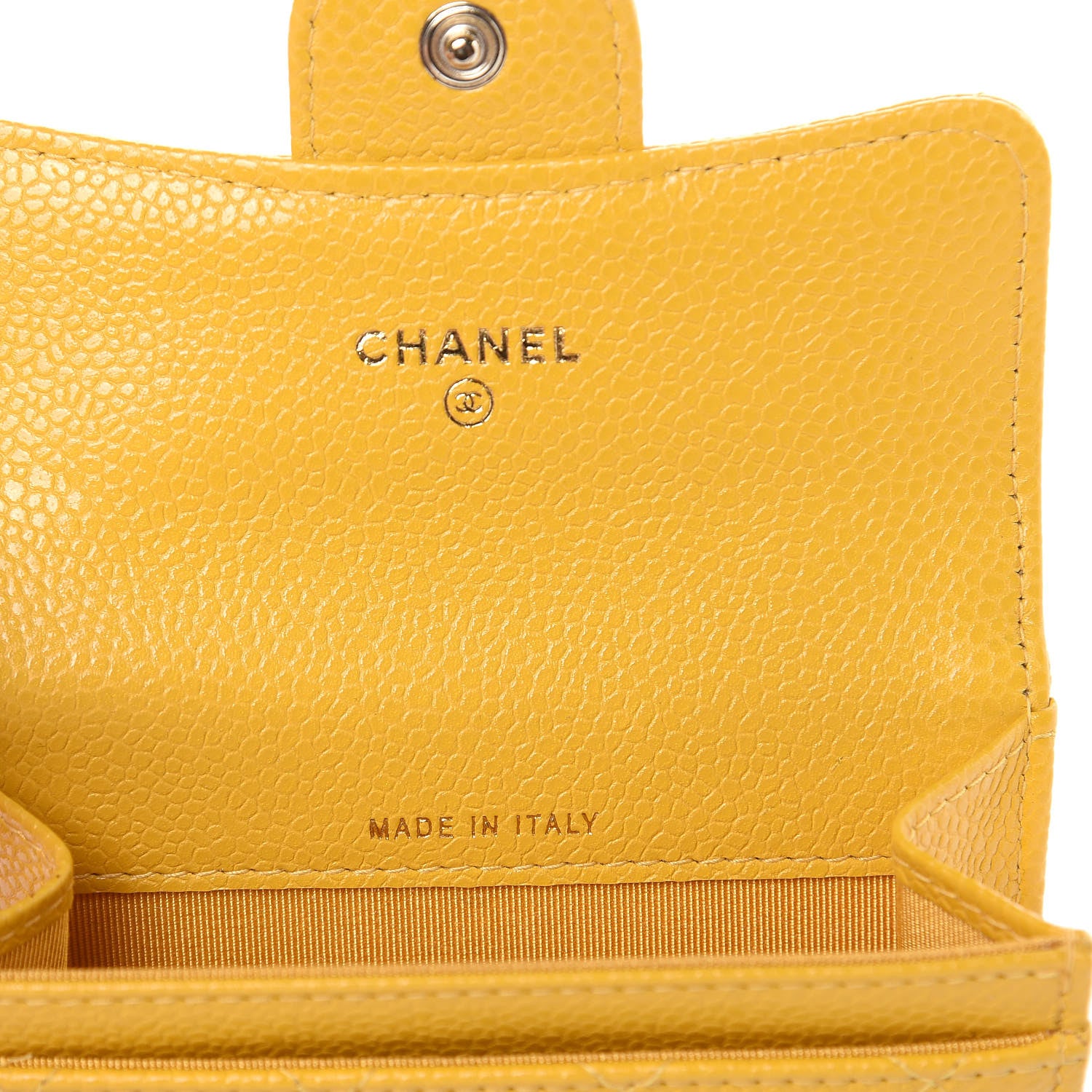 Chanel Caviar Quilted Flap Card Holder Yellow 6 of 7