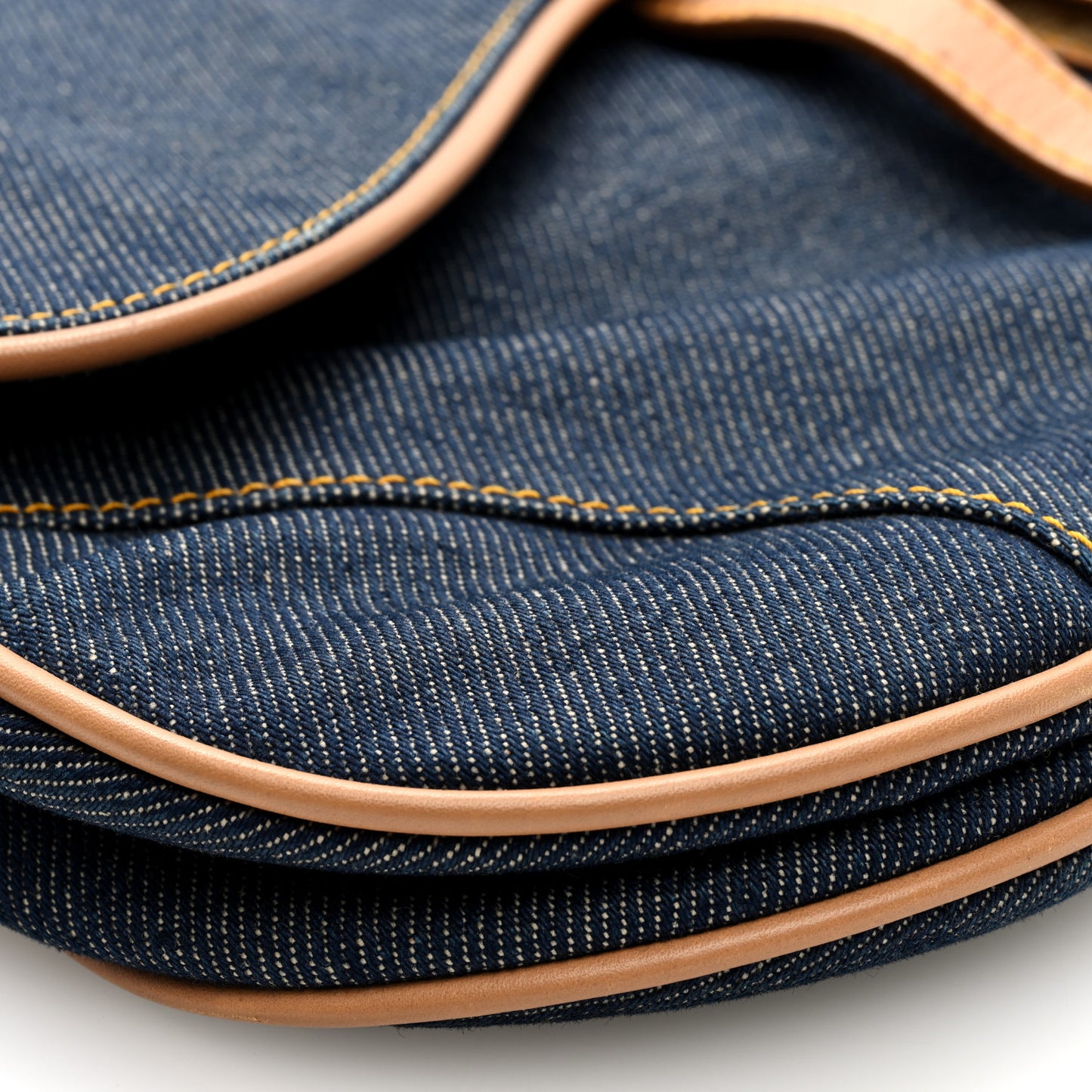 Denim Calfskin Saddle Bag Blue