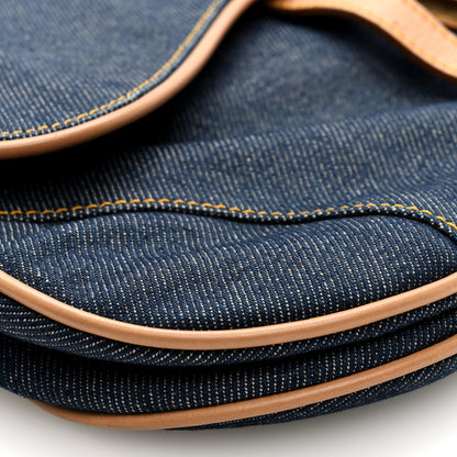 Christian Dior Denim Calfskin Saddle Bag Blue 9 of 10