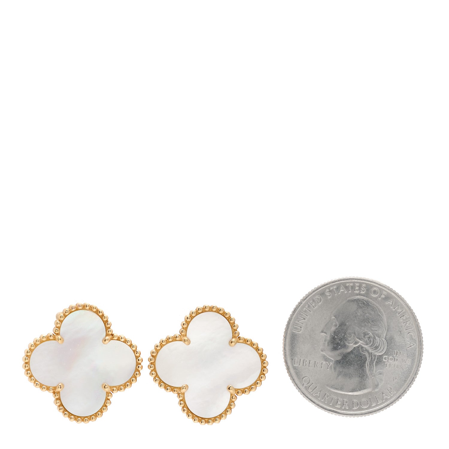 Van Cleef & Arpels 18K Yellow Gold Mother of Pearl Magic Alhambra Earrings 2 of 5