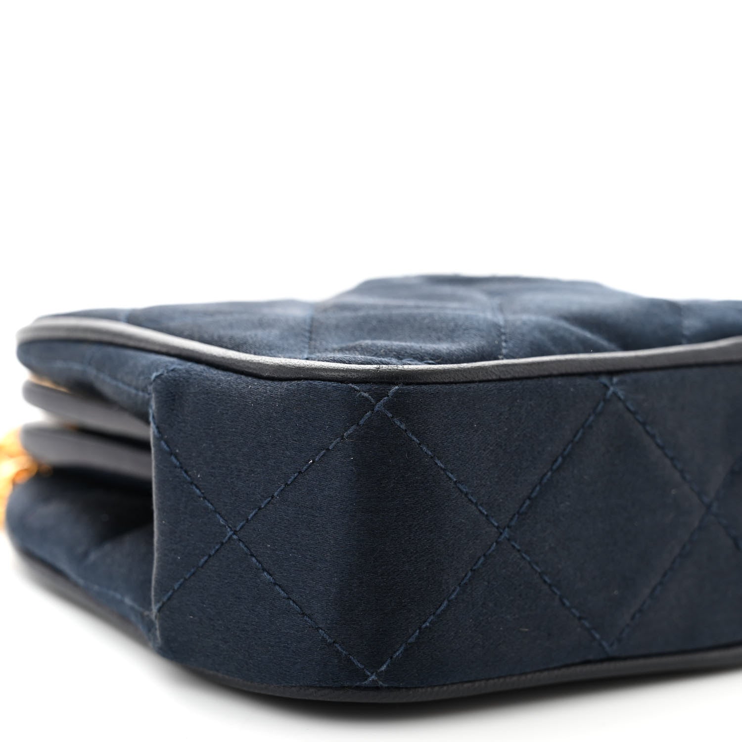 Chanel Satin Quilted CC Kisslock Clutch Blue 9 of 14