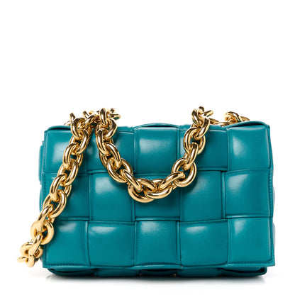 Bottega Veneta Lambskin Maxi Intreccio Padded Chain Cassette Crossbody Bag Mallard 1 of 12