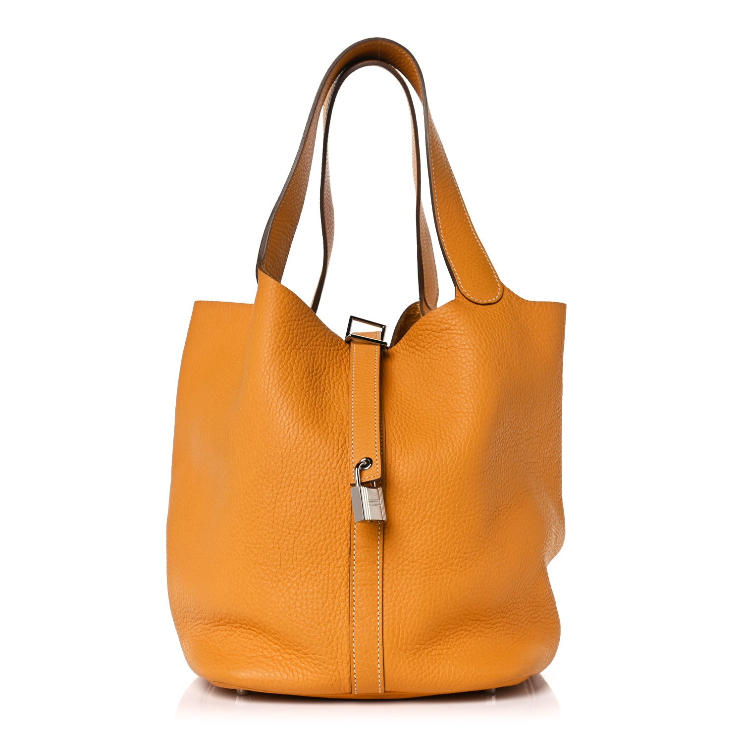 Hermes Taurillon Clemence Picotin Lock 26 GM Jaune D'Or 1 of 7